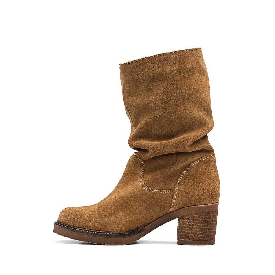 Mulher Manuel Alves Bota | Bota Mulher Em Camurca Manuel Alves Taupe