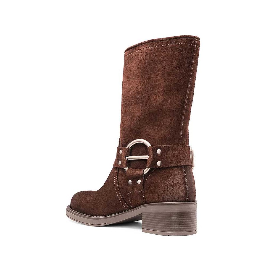 Mulher Manuel Alves Bota | Bota Biker De Mulher Manuel Alves Castanho